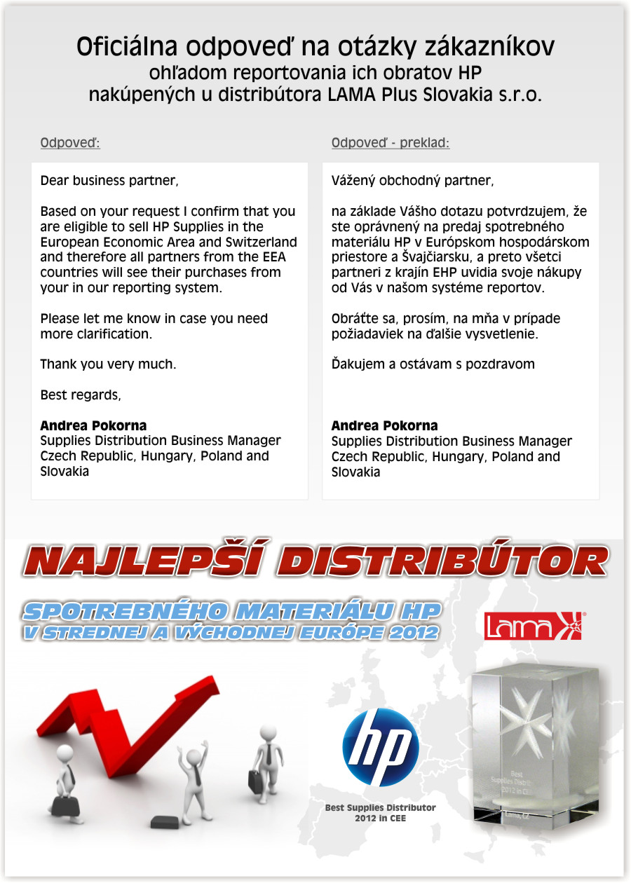 Potvrdenie reportovania nákupov HP spotrebného materiálu